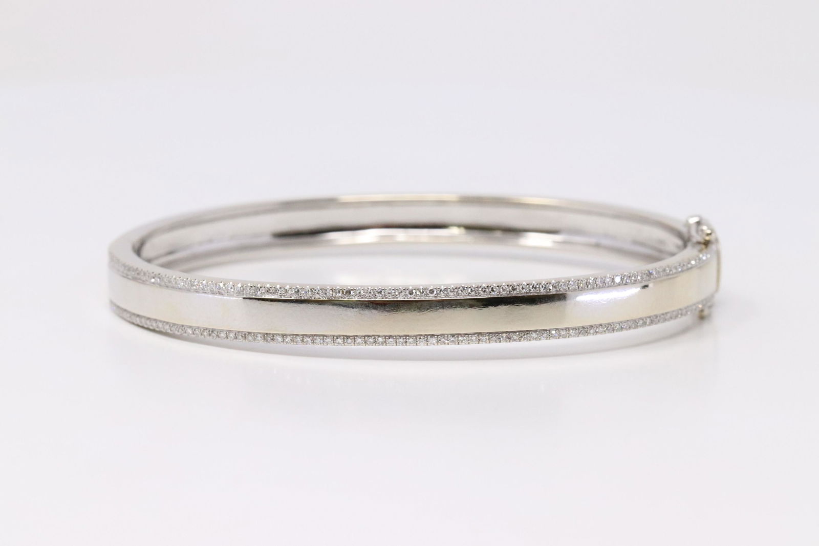 14KT White Gold Diamond Bangle (1 of 3)