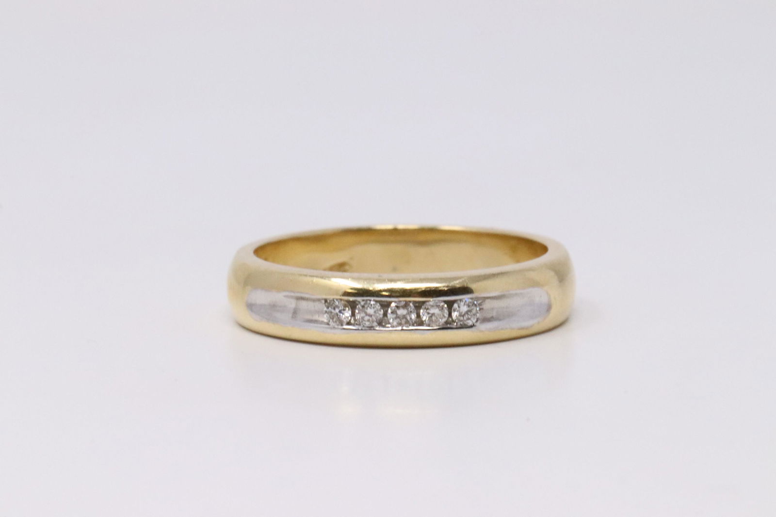 14Kt Yellow Gold Diamond band Ring (1 of 4)