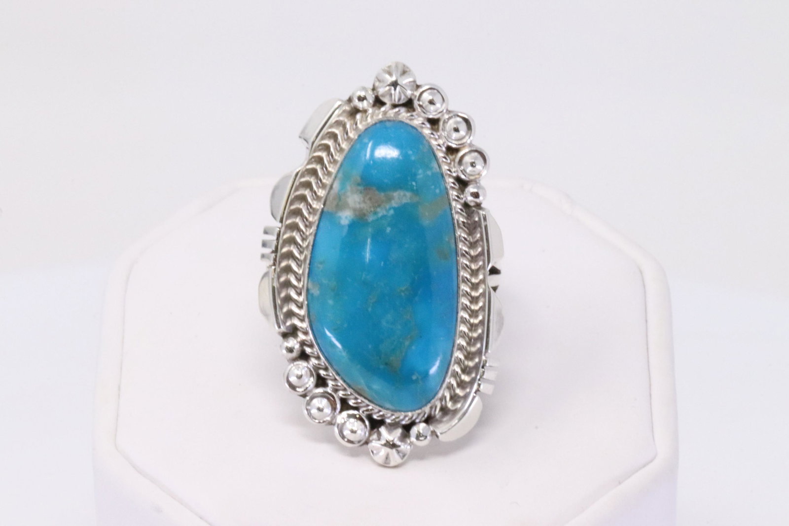 Native America Navajo Handmade Sterling Silver: This is a Native America Navajo Handmade Sterling Silver Turquoise Ring By Daniel Benally. Ring size: 8.75.