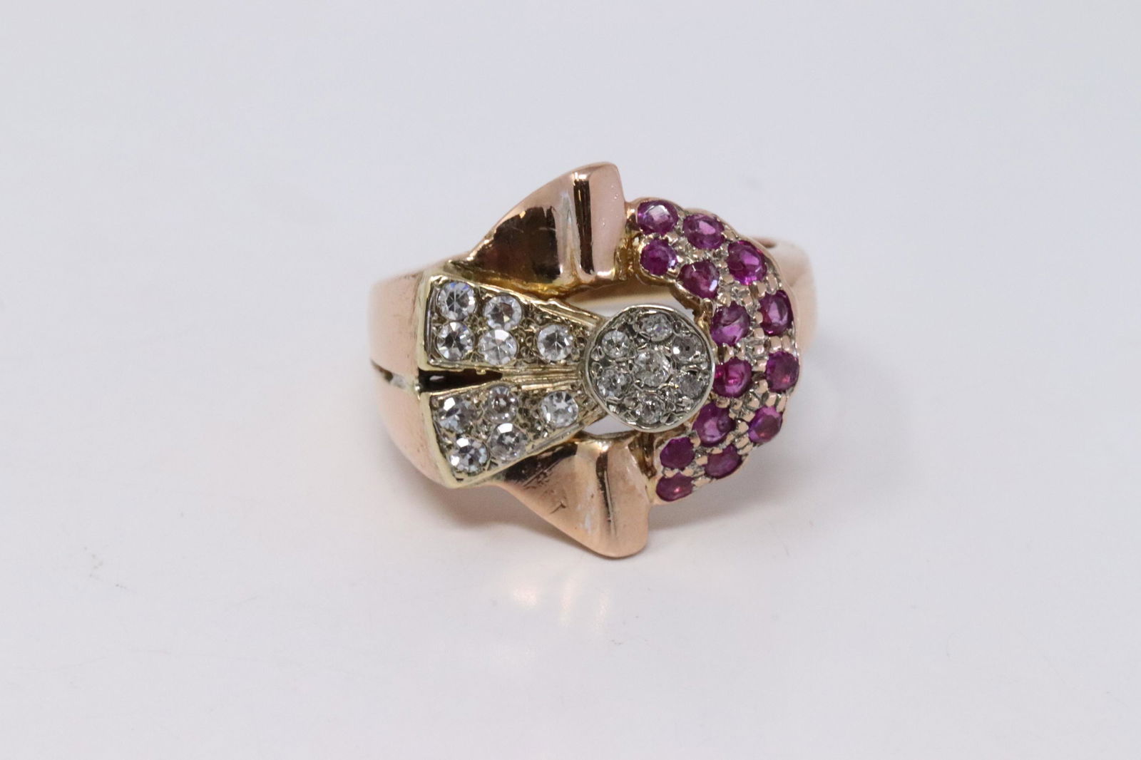 14KT Vintage Diamond | Ruby Ring Rose Gold (1 of 4)