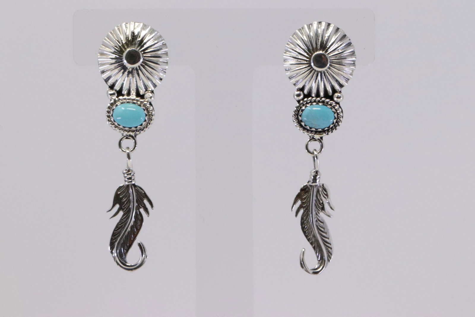 Native America Navajo Handmade Sterling Silver: This is a merica Navajo Handmade Sterling Silver Turquoise Post Earring's By Daniel Benally.