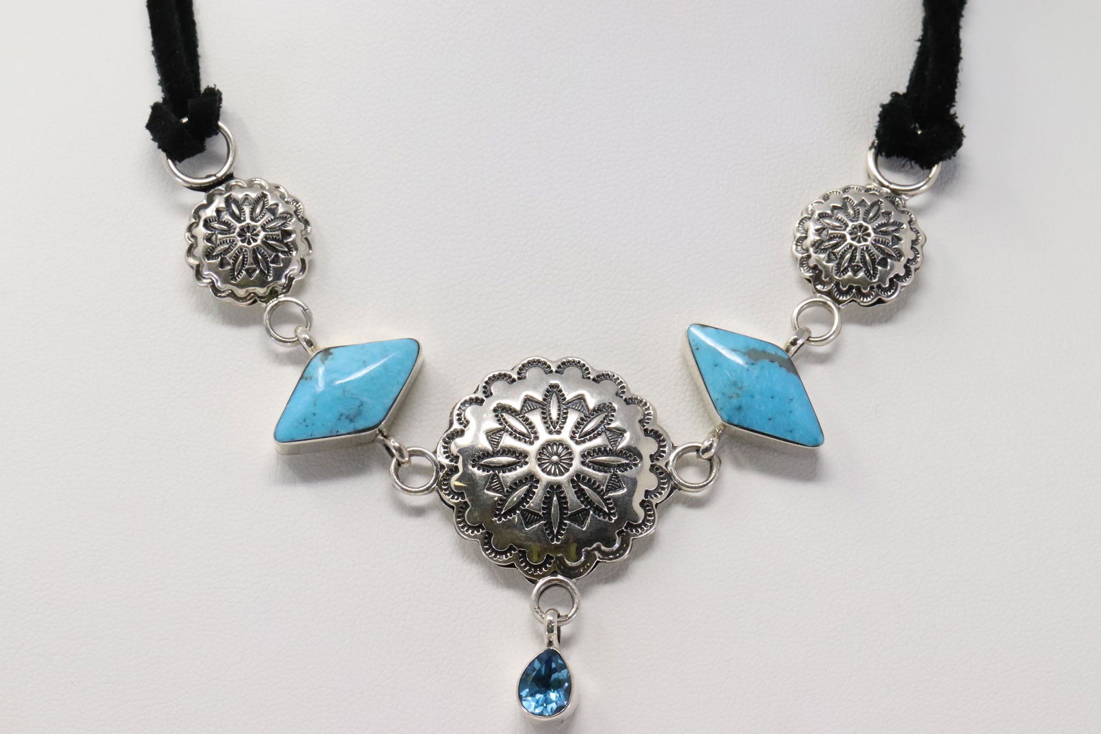 Native American Navajo Handmade Sterling Silver Leather (1 of 4)