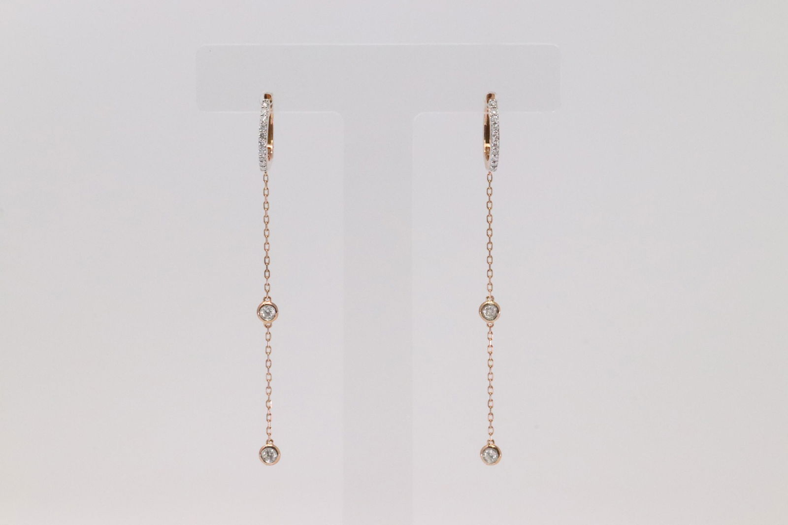 14Kt Rose Gold Diamond Earring's. (1 of 6)