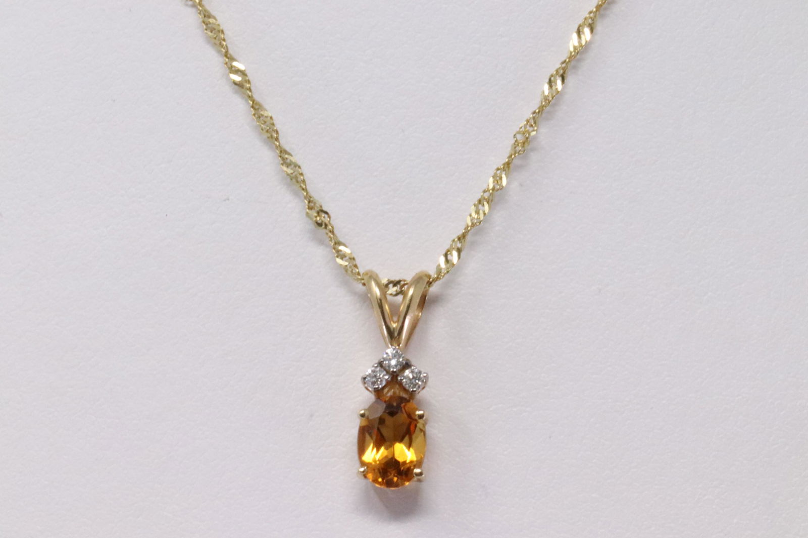 14Kt Diamonds/Citrine Necklace (1 of 3)