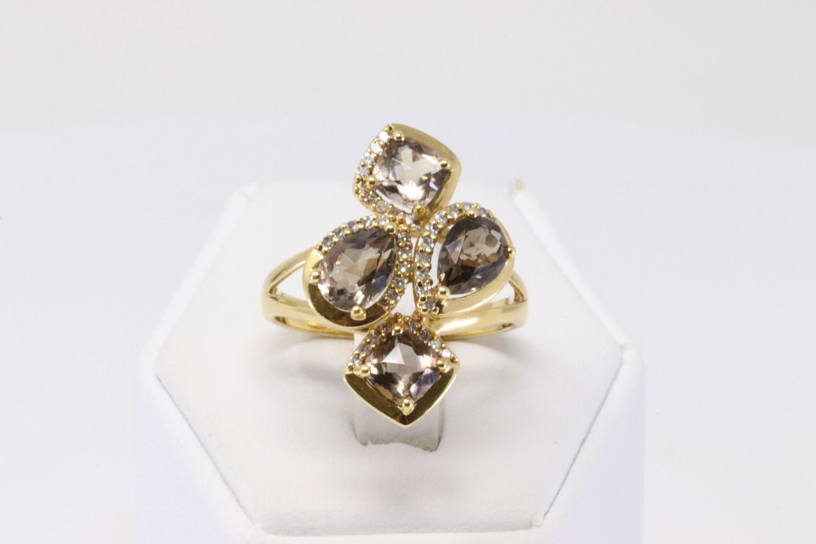 18KT Diamond Ring/ Smokey Topaz (1 of 4)
