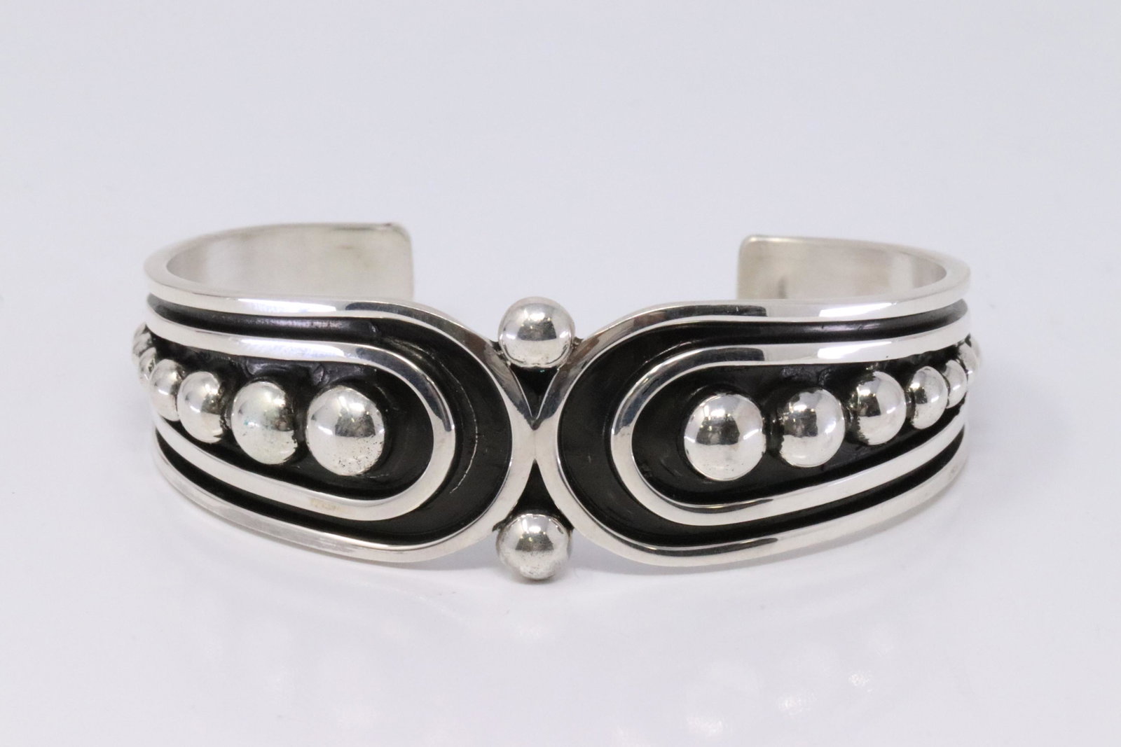 Native American Navajo Handmade Sterling Silver: This is a Native American Navajo Handmade Sterling Silver Bracelet By Jonathan Nez.