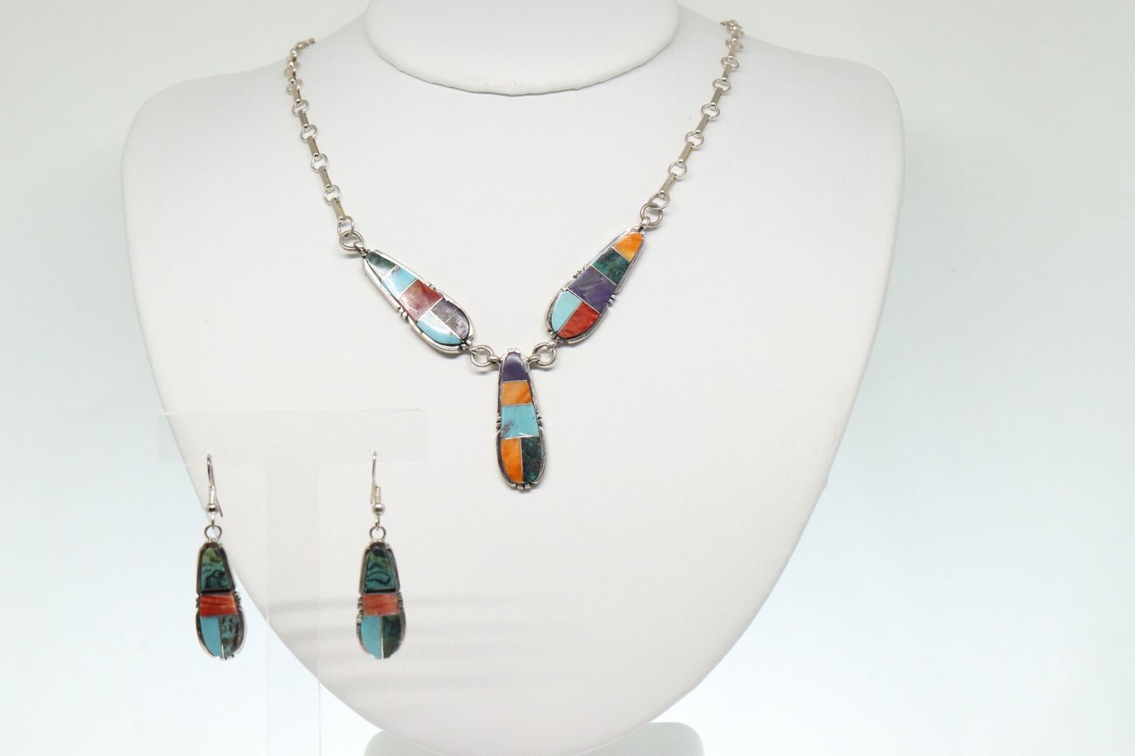 Native American Navajo Handmade Necklace and Earrings (1 of 3)