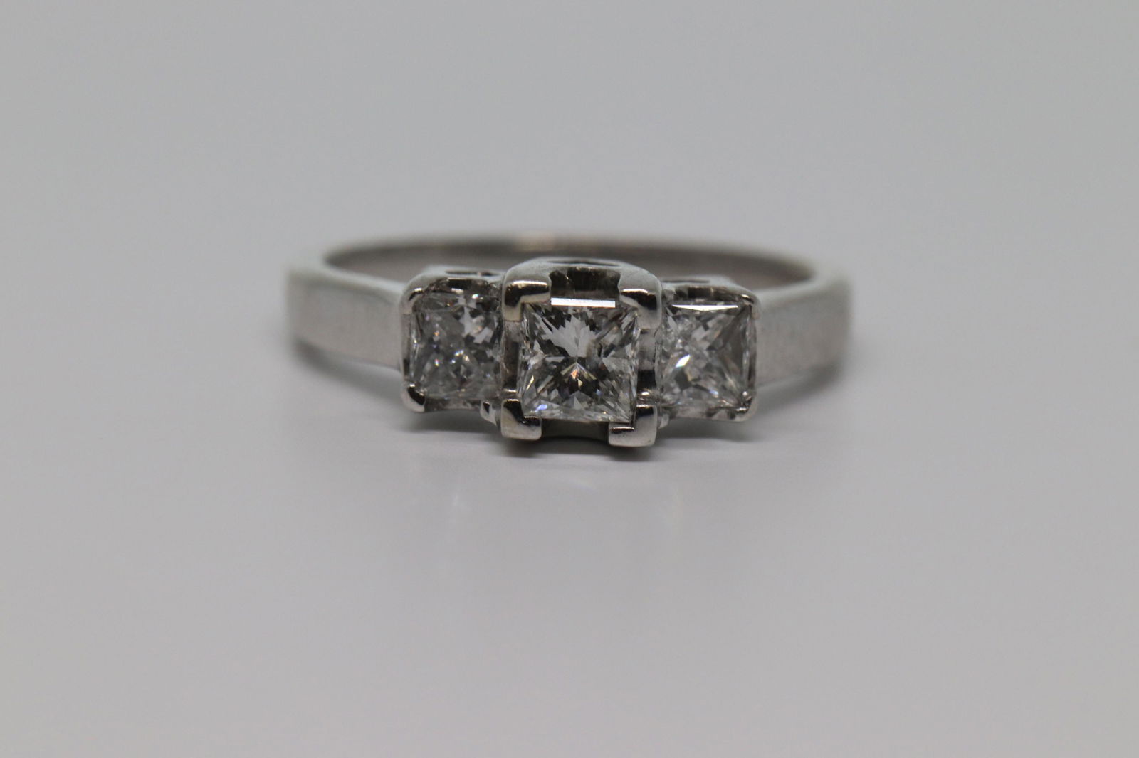 14Kt 3 Princess Cut Diamond Ring (1 of 3)