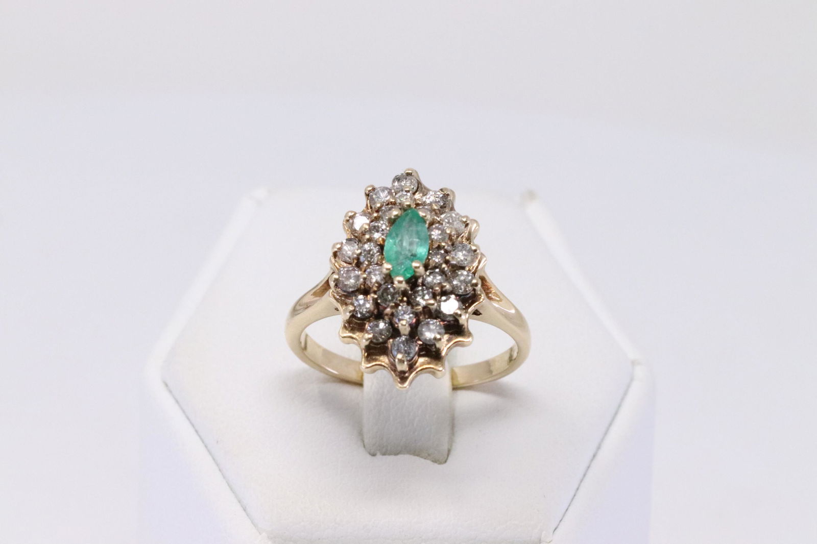 14KT Lady's Yellow Gold Diamond Vintage Marquise Cut (1 of 4)