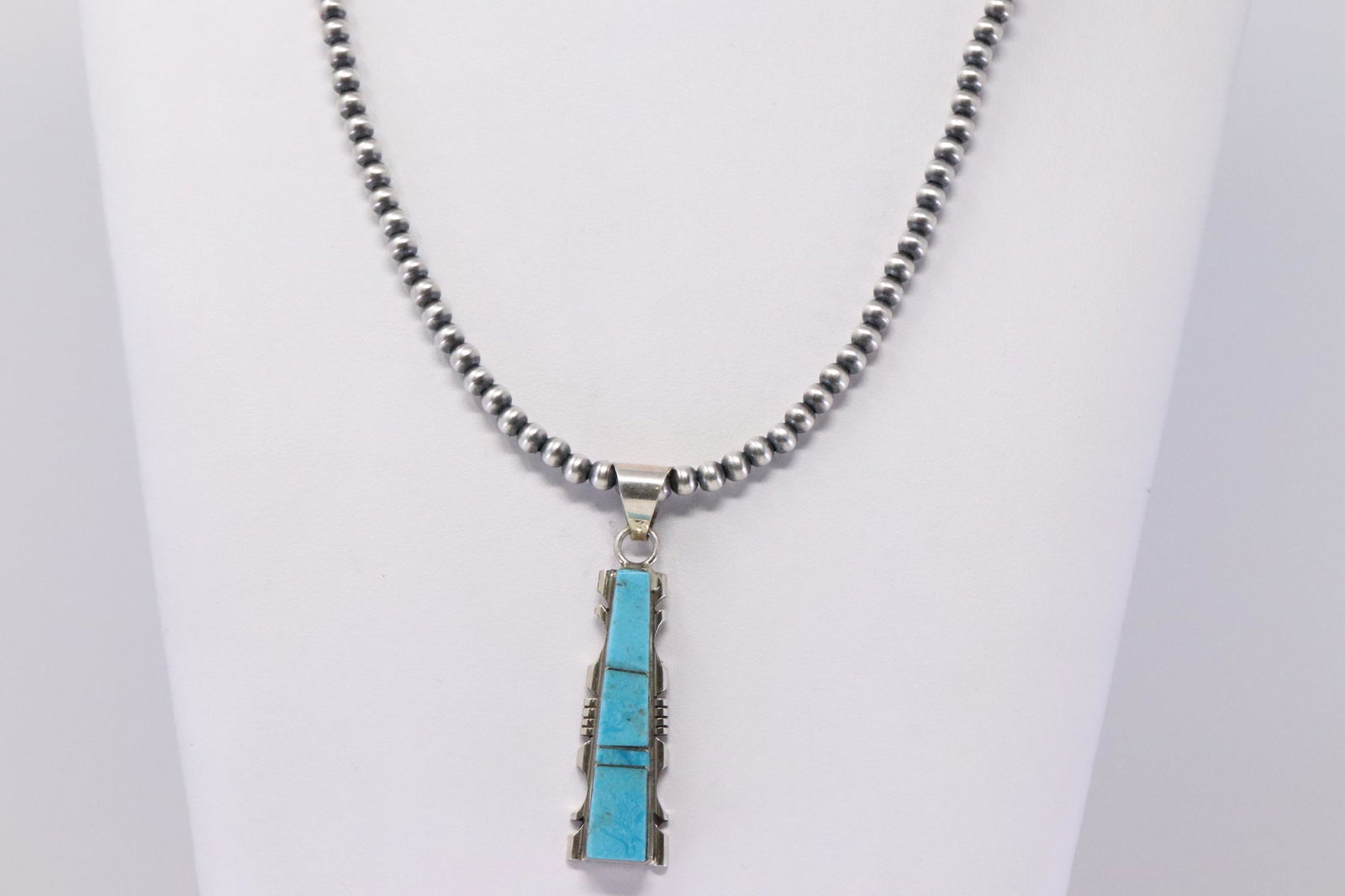 Native America Navajo Sterling Silver Turquoise Pendant (1 of 4)