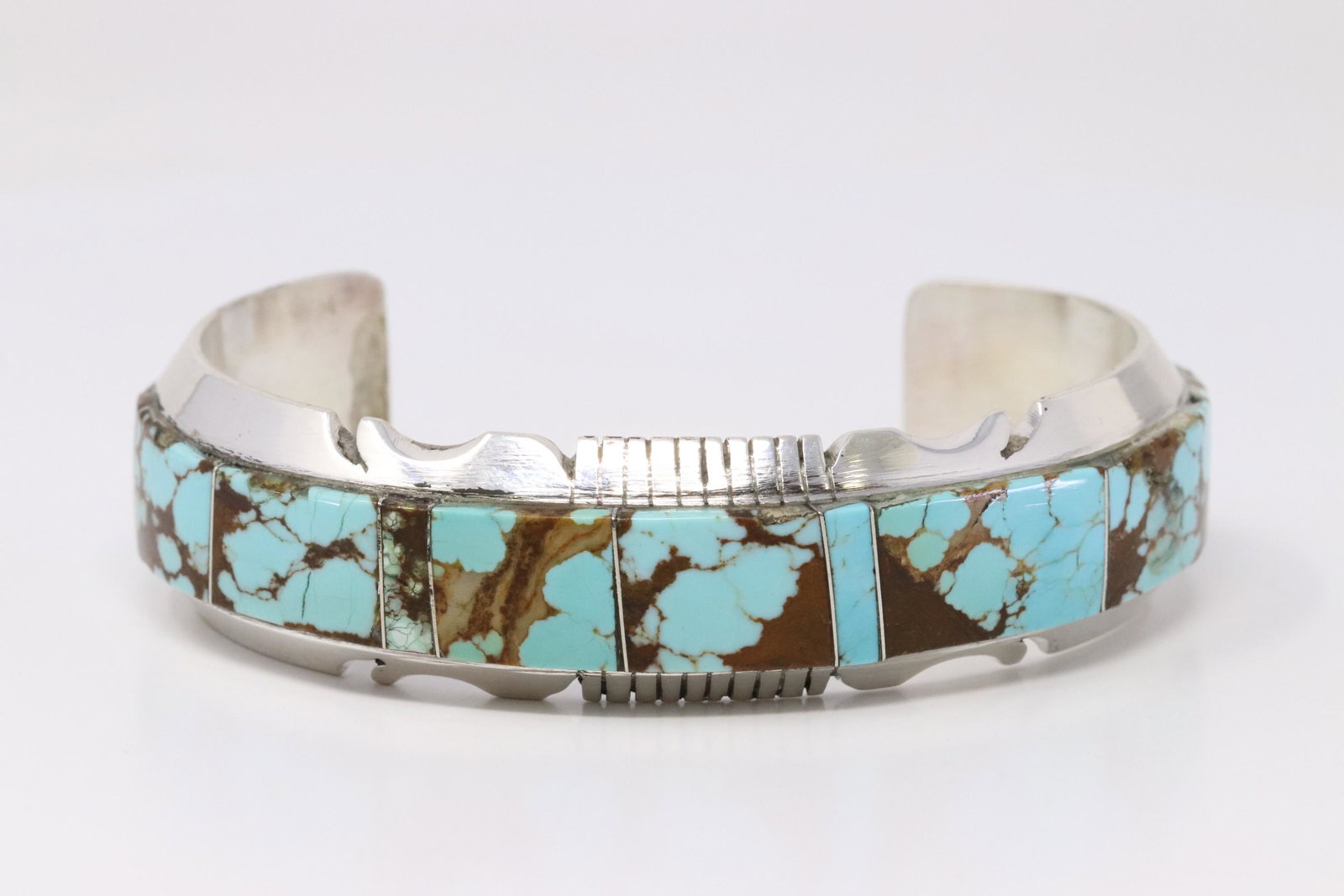 Native American Navajo Handmade Sterling Silver: This is a Native America Navajo Handmade Sterling Silver Turquoise Bracelet By Steve Francisco.