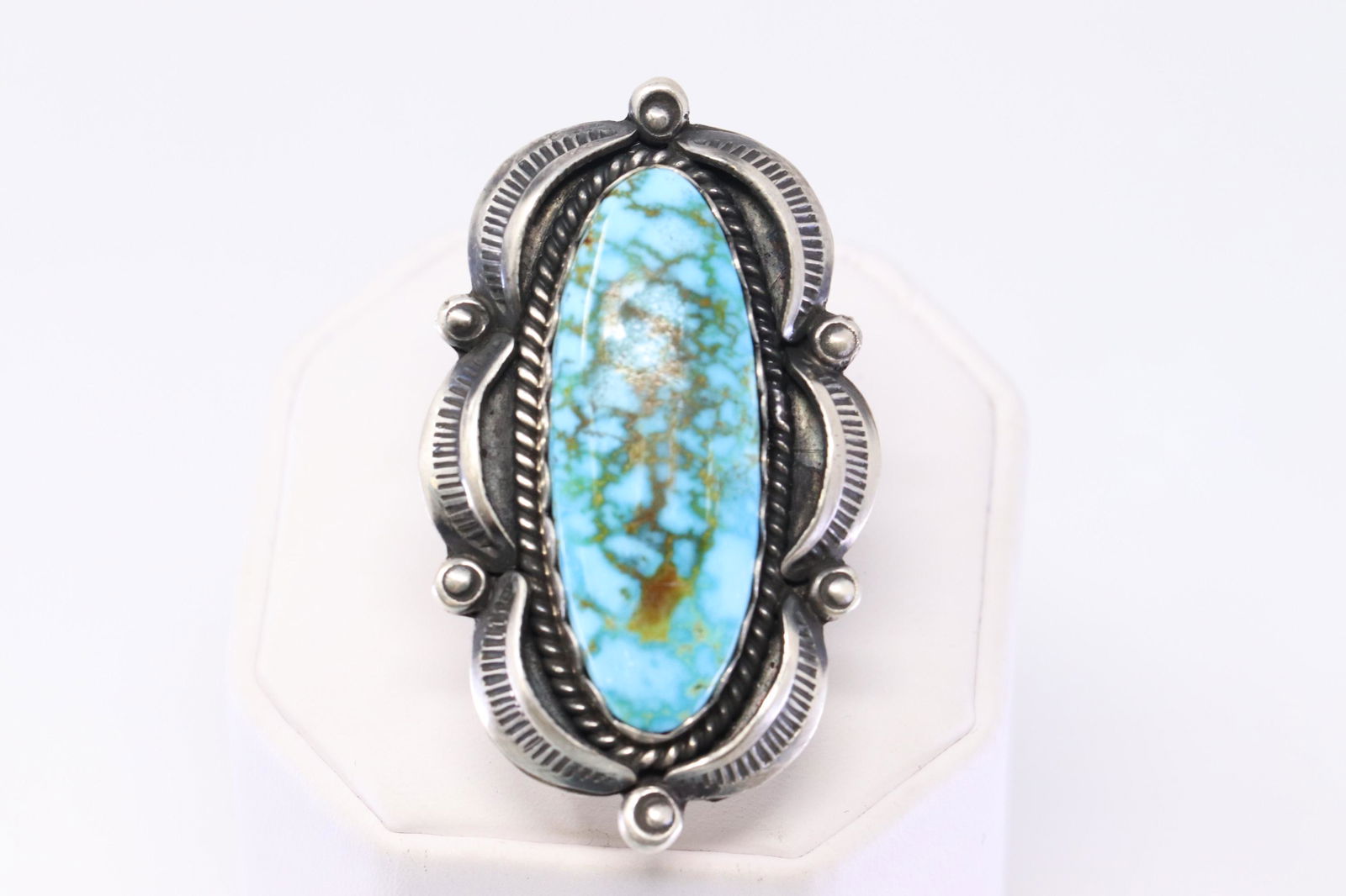 Native American Navajo Handmade Sterling Turquoise Ring (1 of 4)