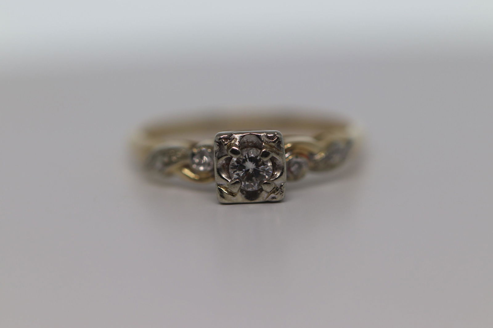 14Kt Art Deco Diamond Ring (1 of 4)