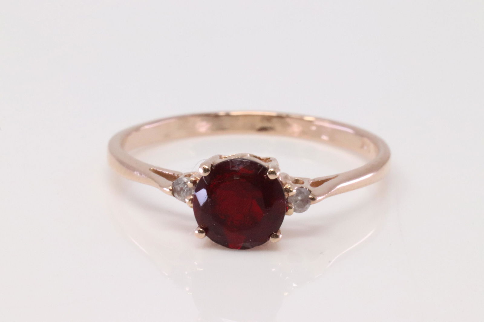 14Kt Rose Gold Ruby / Diamond Ring. (1 of 4)