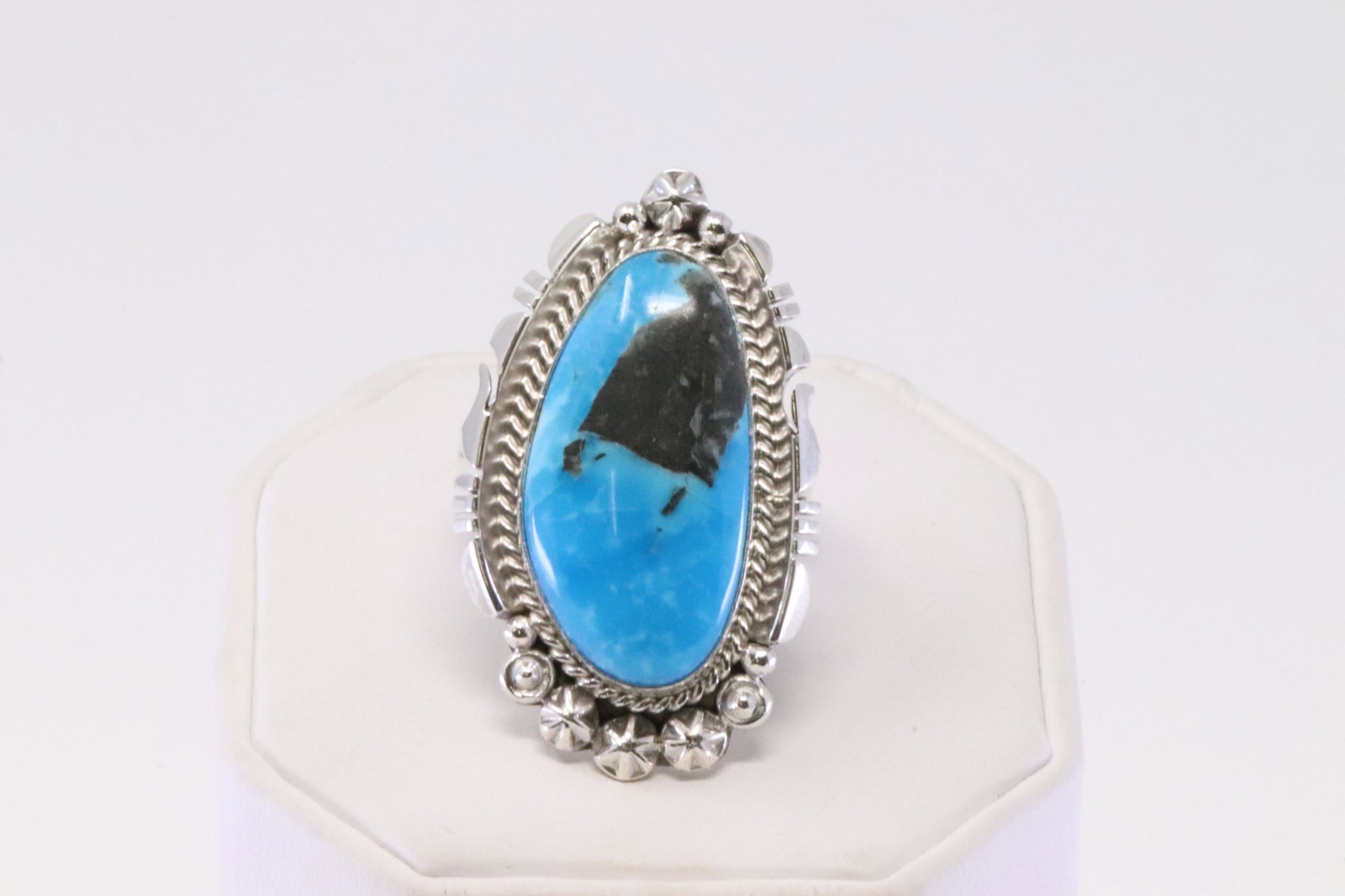 Native American Navajo Handmade Sterling Silver: This is a Native American Navajo Handmade Sterling Silver Turquoise Ring By Daniel Benally. Ring size: 9.75.