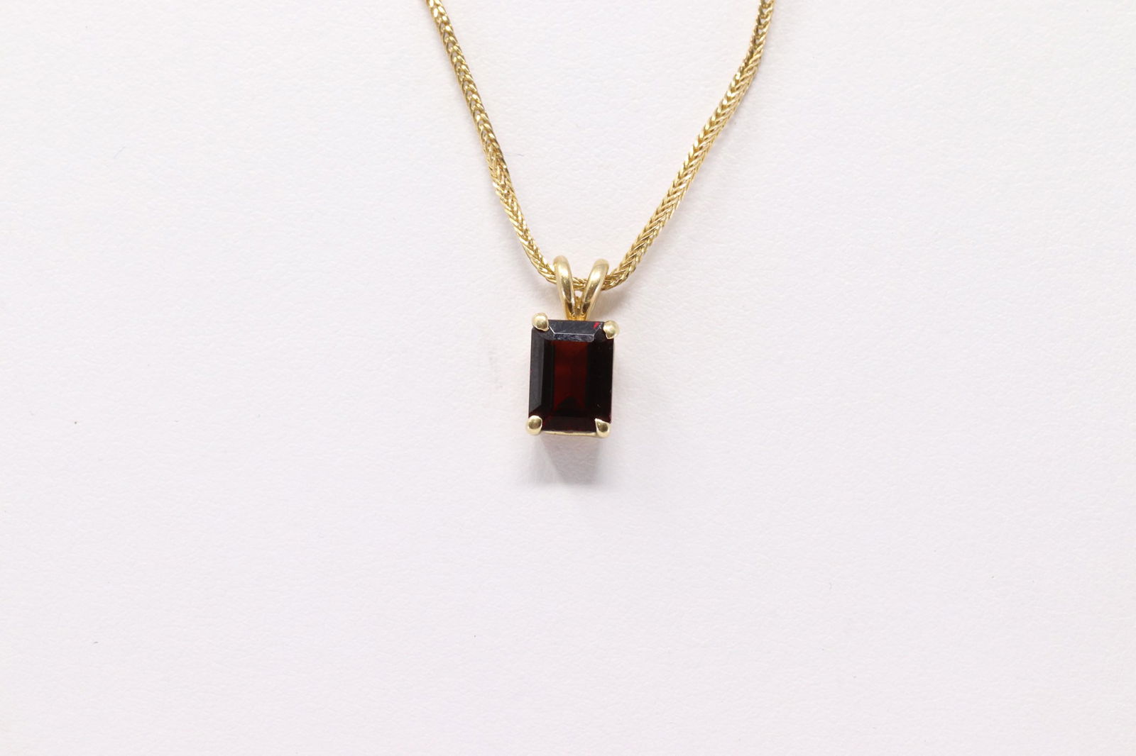 14KT Yellow Gold/ Garnet Necklace. (1 of 3)