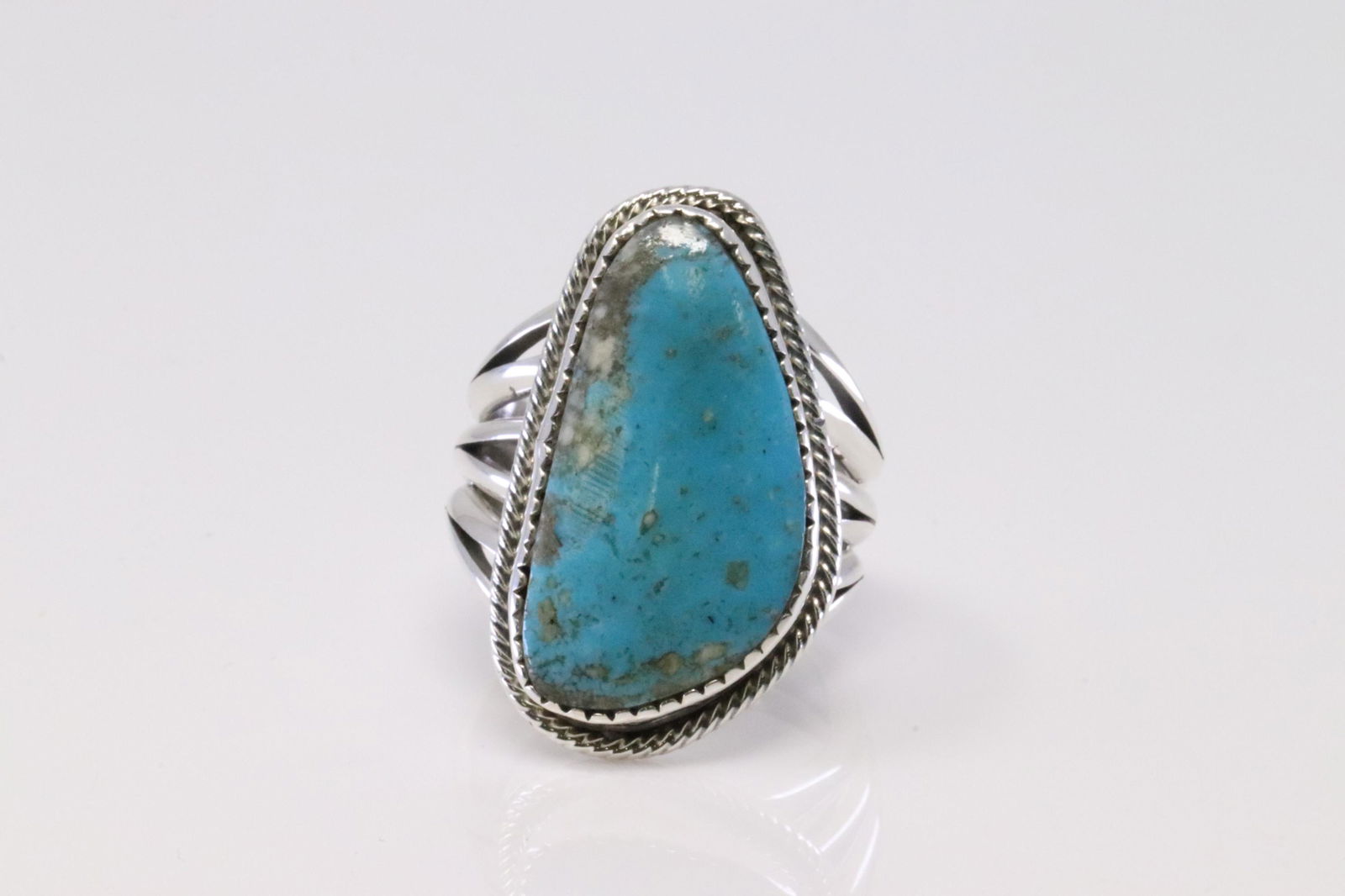 Native American Navajo Handmade Sterling Silver: This is a Native American Navajo Handmade Sterling Silver Turquoise Ring By Mike Smith. Ring size: 9.25.