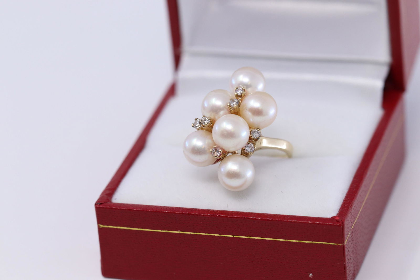 14KT Yellow Gold Diamond|Pearl Ladies Ring (1 of 3)