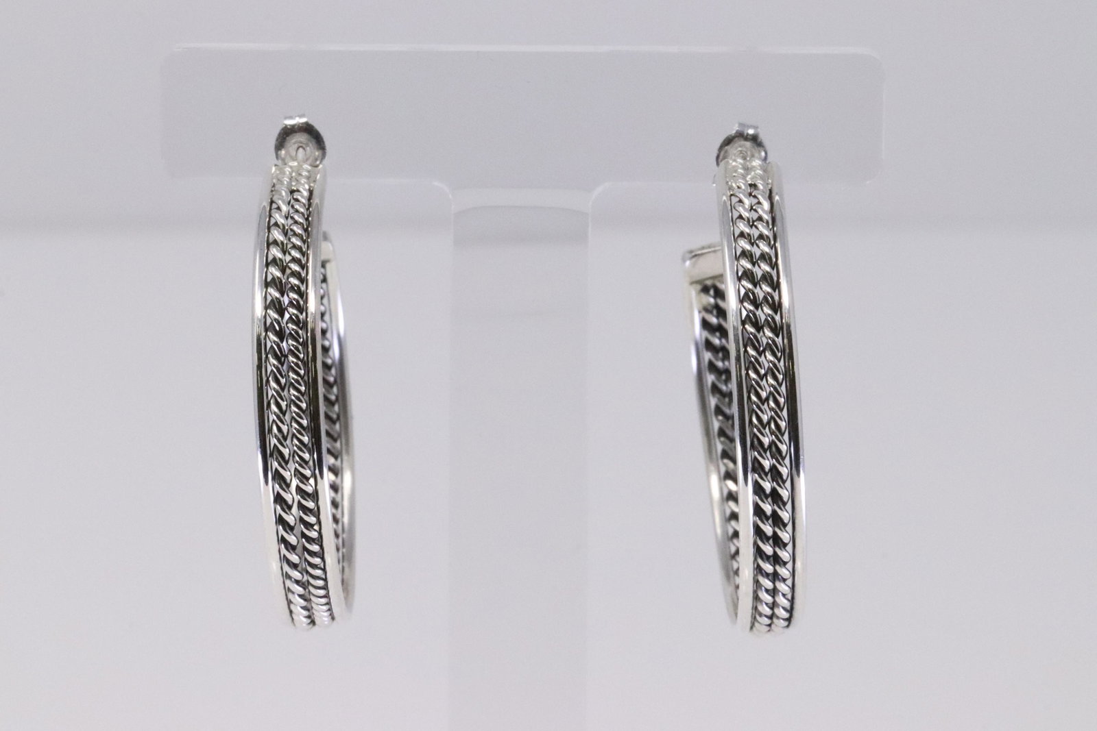 Native America Handmade Navajo Sterling Silver Hoop: This is a Native America Handmade Navajo Sterling Silver Hoop Earring's By Elaine Tahe.