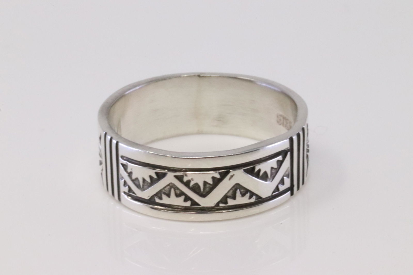 Native America Navajo Handmade Sterling Silver Solid (1 of 4)