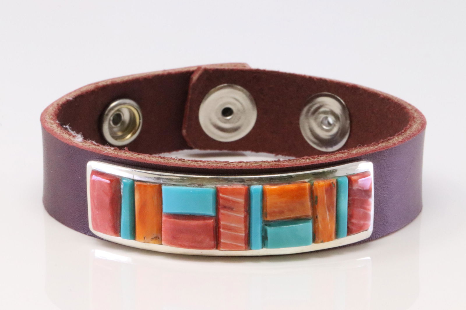 Native American Navajo Leather Multi-Color Stone (1 of 5)