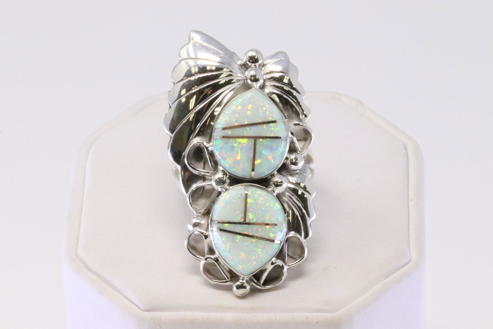 Native America Navajo Handmade Sterling Silver Opal (1 of 4)
