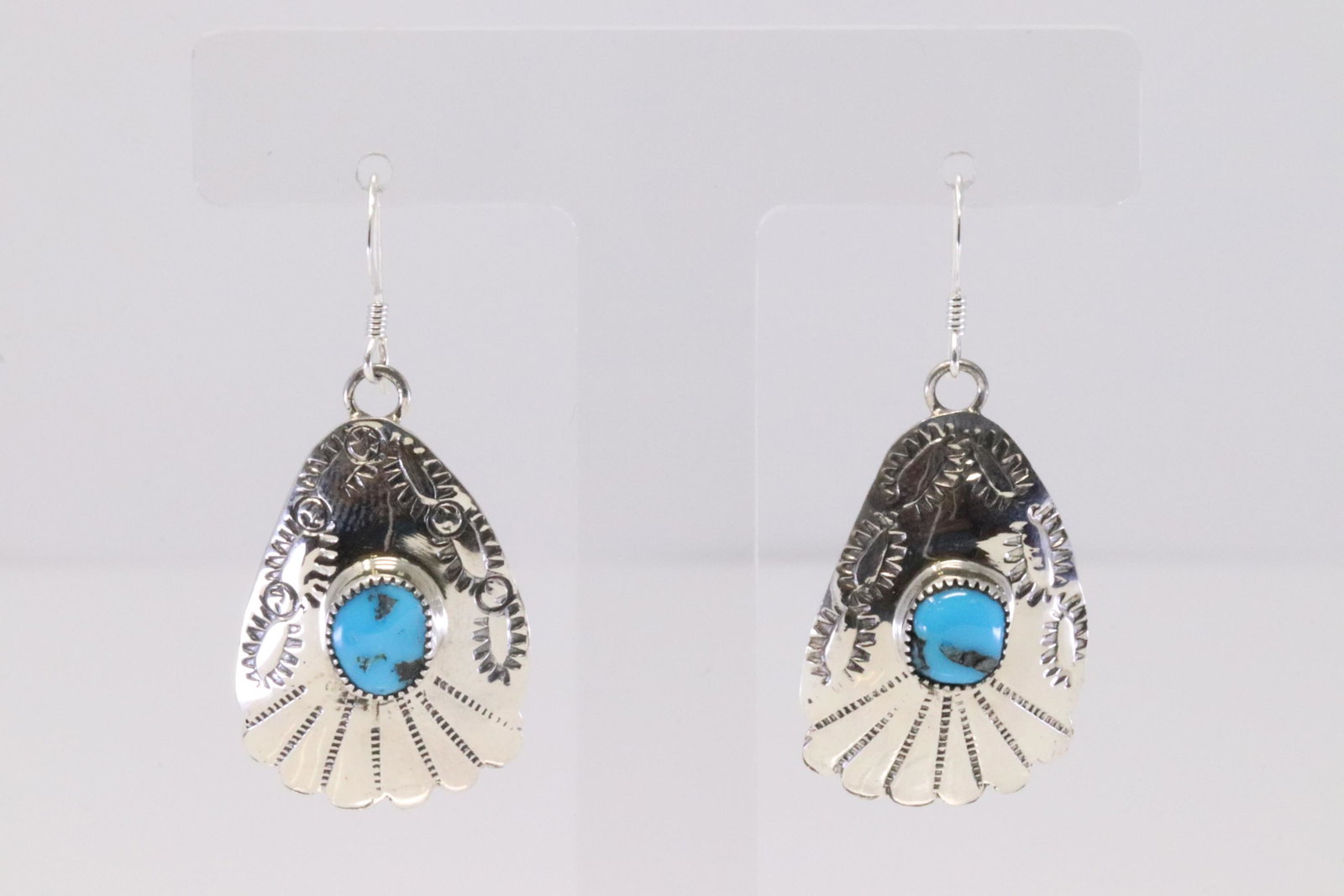 Native America Navajo Handmade Sterling Silver: This is a Native America Navajo Handmade Sterling Silver Turquoise Dangling Earring's By Ross Antonio.