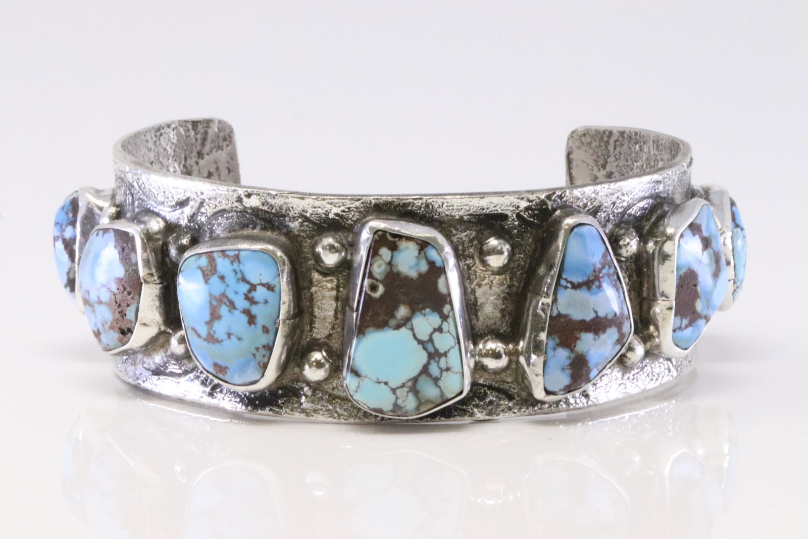Native America Handmade Zuni Sterling Silver Golden: This is a Native America Handmade Zuni Sterling Silver Golden Hills Turquoise Bracelet By Jude Candelaria.