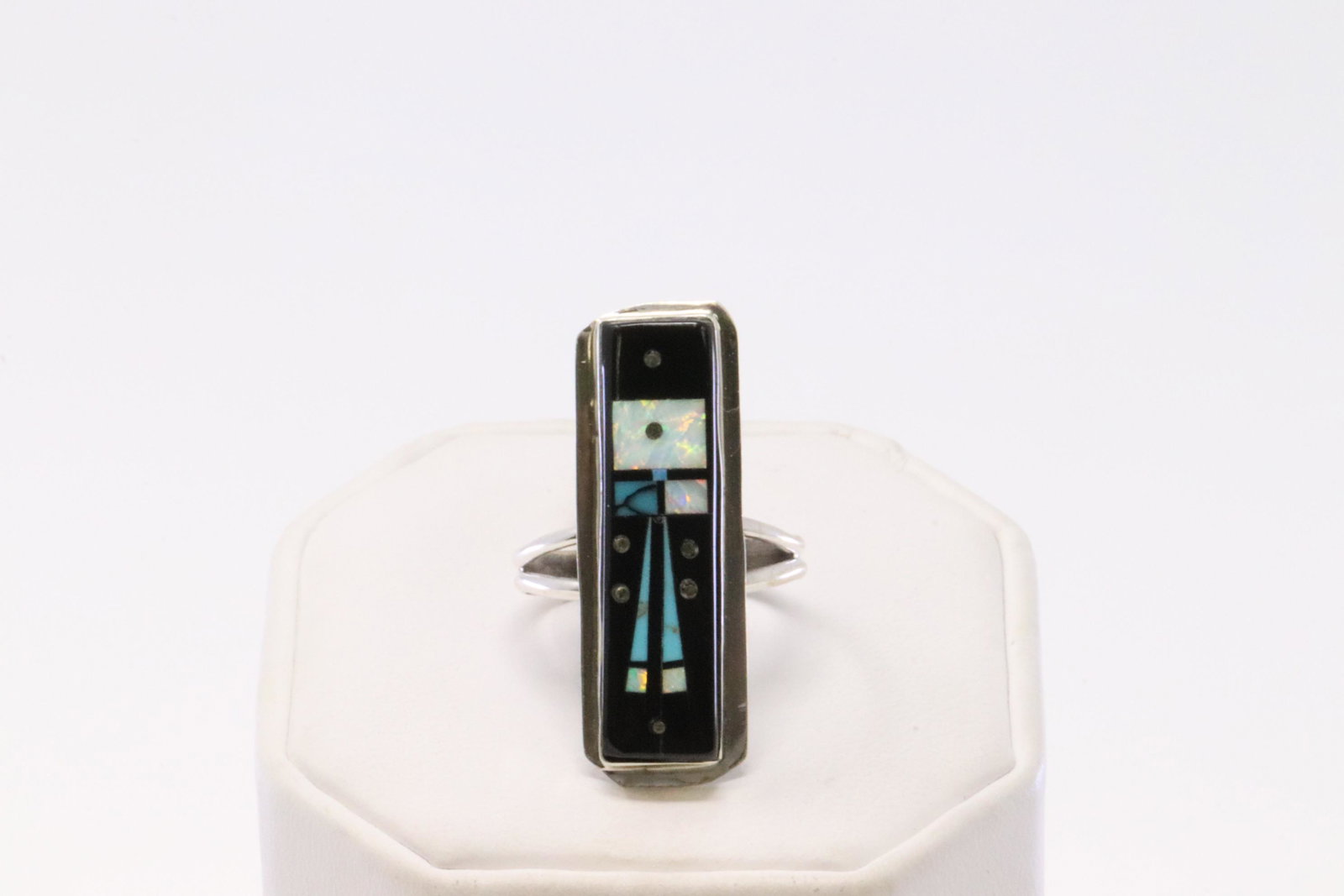 Native America Handmade Navajo Sterling Silver Night: This is a Native America Handmade Navajo Sterling Silver Night Sky Inlay Ring By G. Ring size: 9.00.