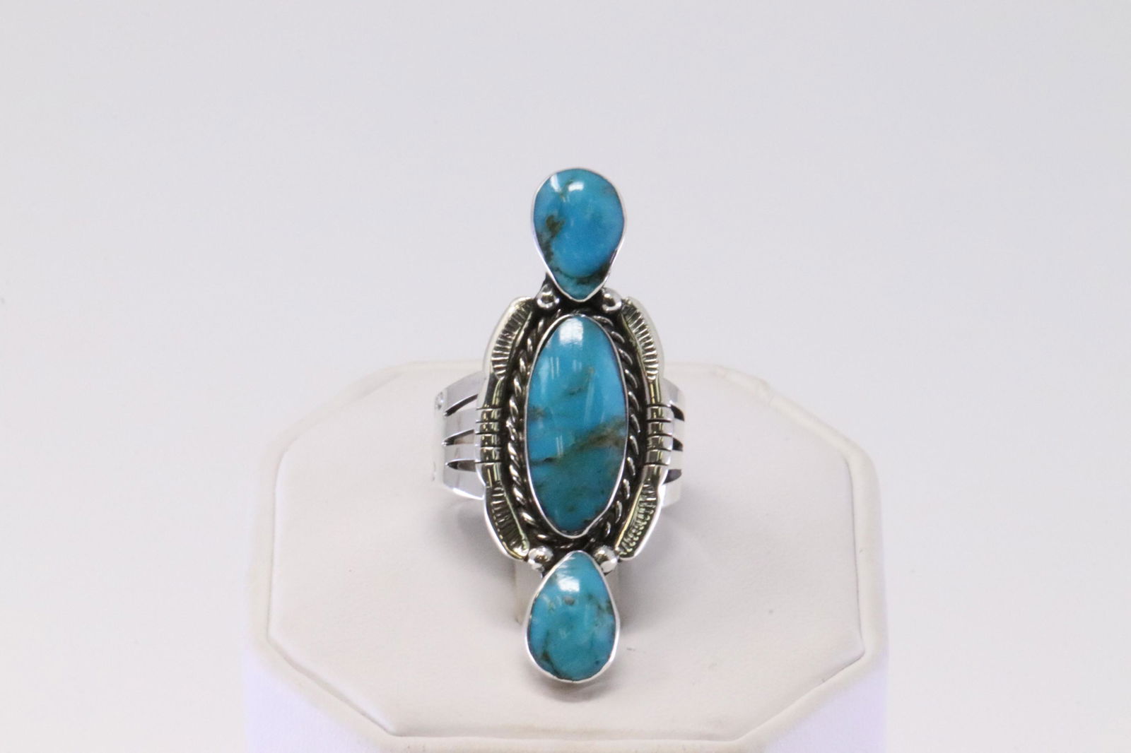 Native America Handmade Navajo Sterling Silver: This is a Native America Handmade Navajo Sterling Silver Turquoise Ring By Mike Smith. Ring size: 9.50.