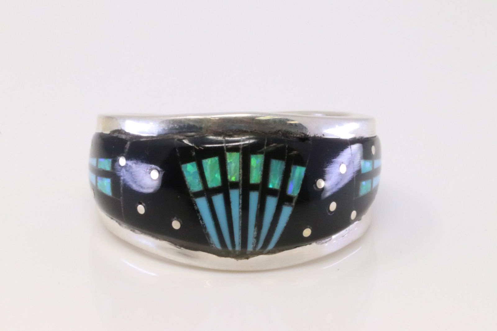 Native America Navajo Handmade Sterling Silver Inlay (1 of 4)