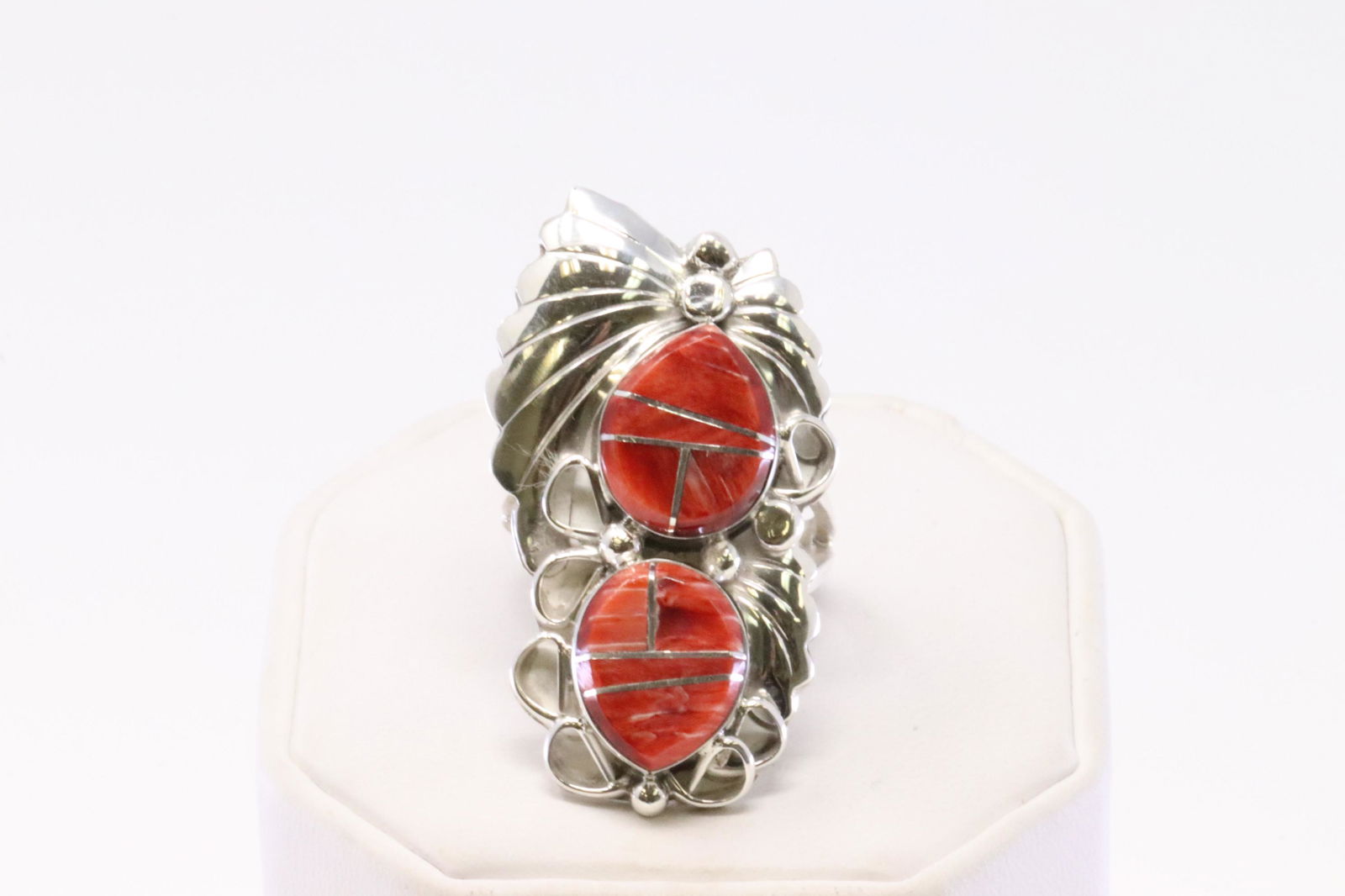 Native American Navajo Handmade Sterling Silver Coral (1 of 4)