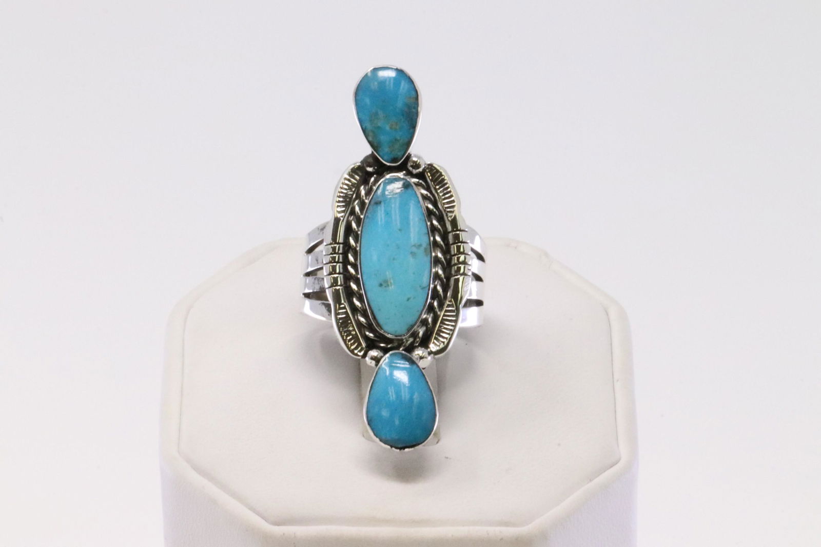 Native America Navajo Handmade Sterling Silver: This is a Native America Navajo Handmade Sterling Silver Turquoise Ring By Mike Smith. Ring size: 9.50.