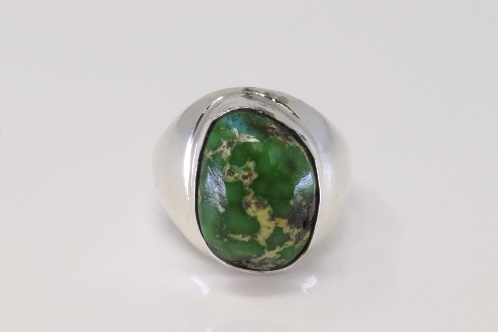 Native america Navajo Handmade Sterling Silver Sonora Gold Turquoise Ring By Chimney Butte. (1 of 4)