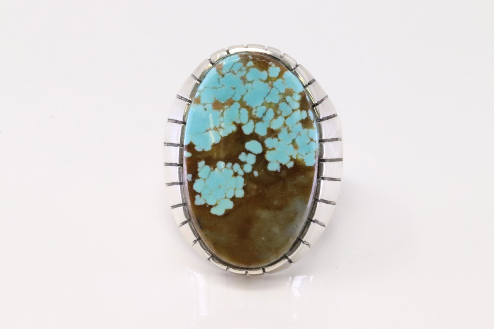 Native American Navajo Handmade Sterling Silver Turquoise Ring By R. (1 of 4)