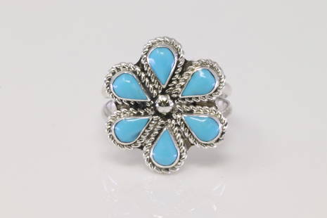 Native American Navajo Handmade Sterling Silver Turquoise Ring By Carol Lateyice.: This is a Native American Navajo Handmade Sterling Silver Turquoise Ring By Carol Lateyice. Ring size: 7.25.