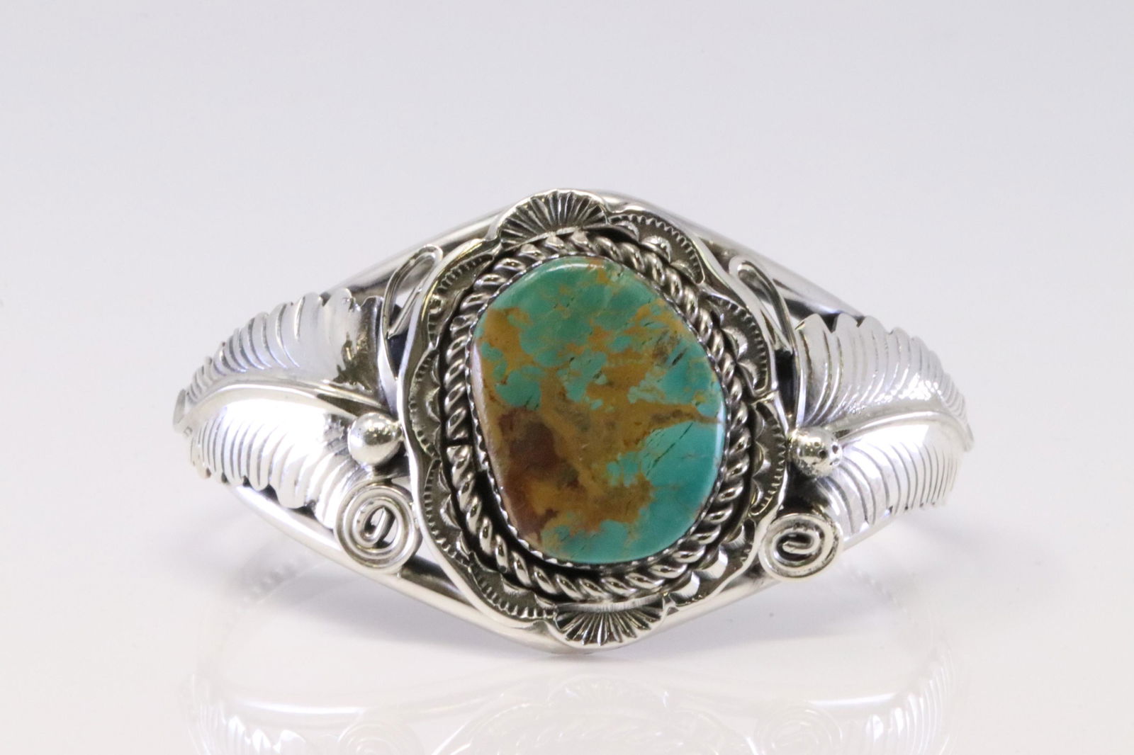 Native America Navajo Handmade Sterling Silver Turquoise Bracelet By Mike Thomas Jr. (1 of 4)
