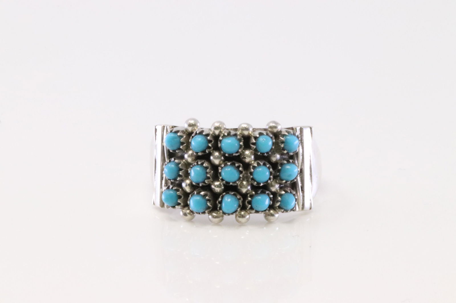 Native America Navajo Handmade Sterling Silver Turquoise Ring By H.S. (1 of 4)
