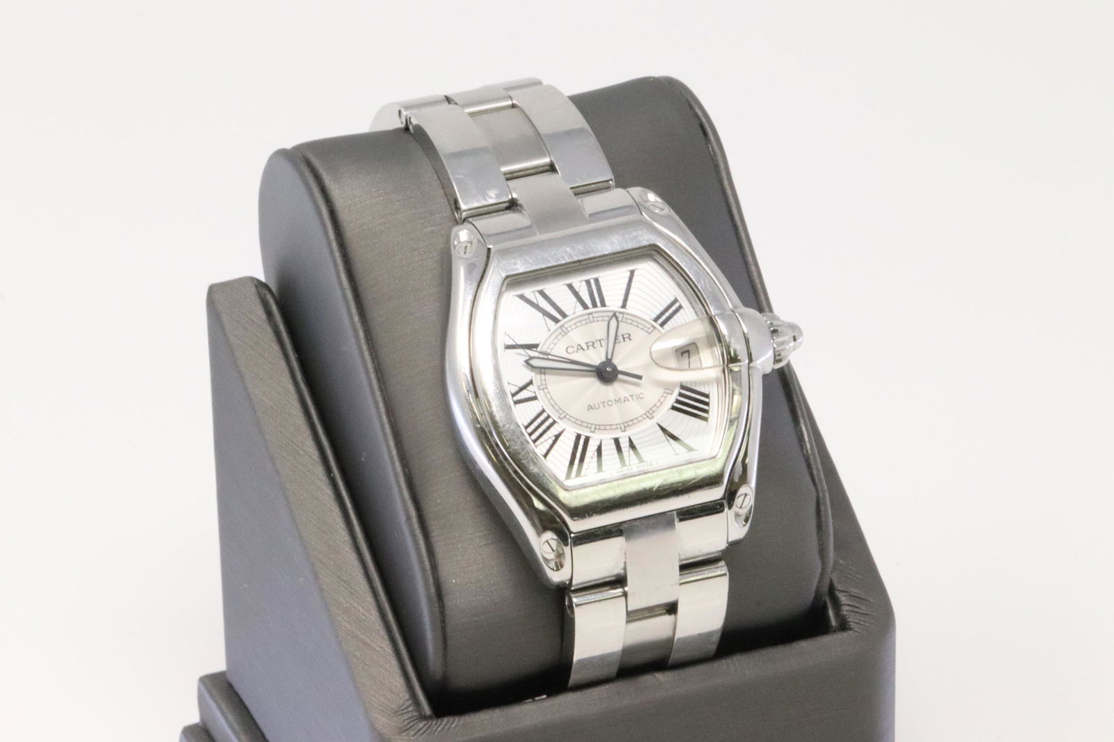 Cartier Roadster Steel Silver Dial Mens Automatic Watch 2510 (1 of 6)