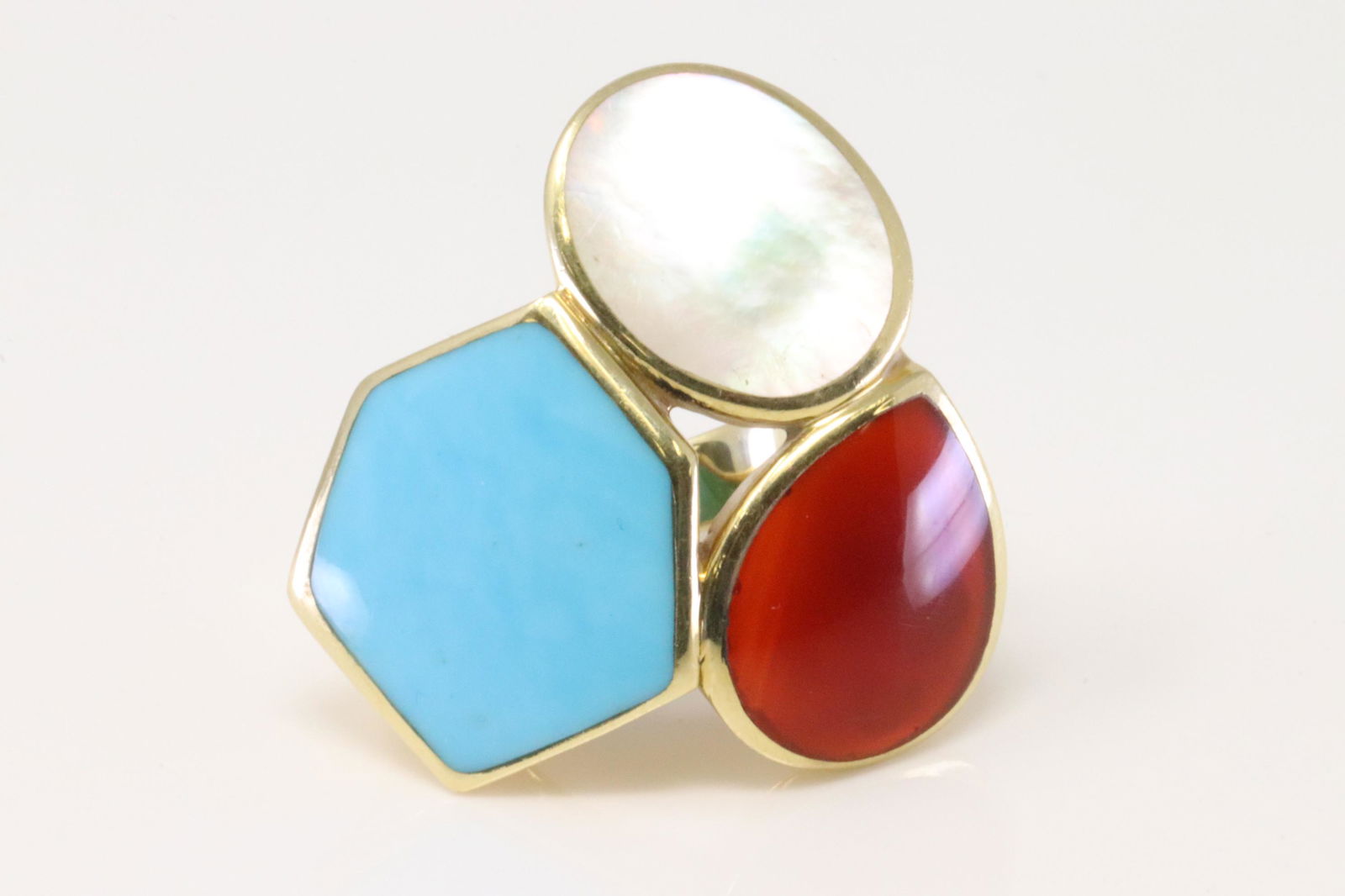 18Kt Yellow Gold Multi-Color Ippolita Ring. (1 of 5)