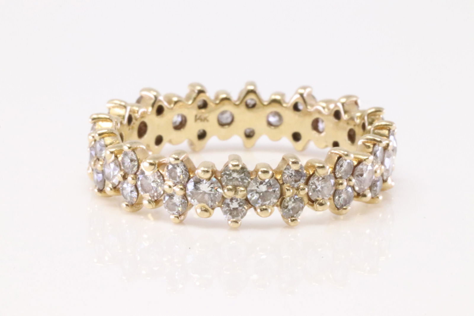 14Kt Yellow Gold Eternity Diamond Ring. (1 of 4)