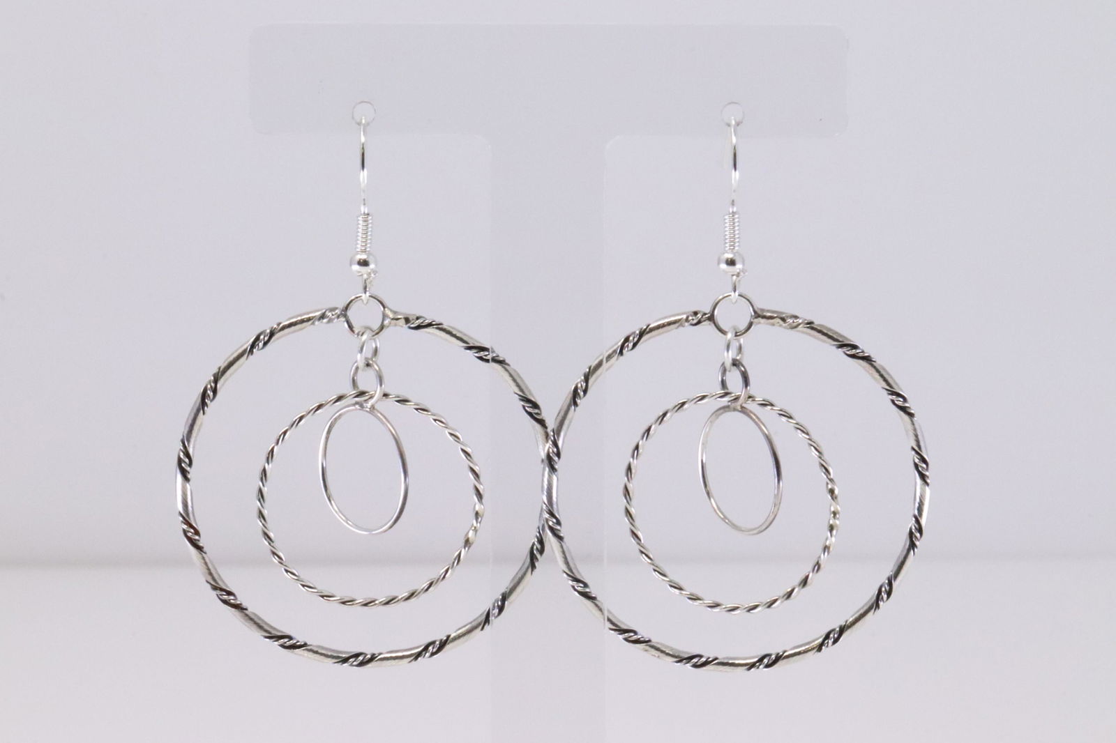 Native America Handmade Navajo Sterling Silver Dangling Earring's By Nashina Leonard. (1 of 4)