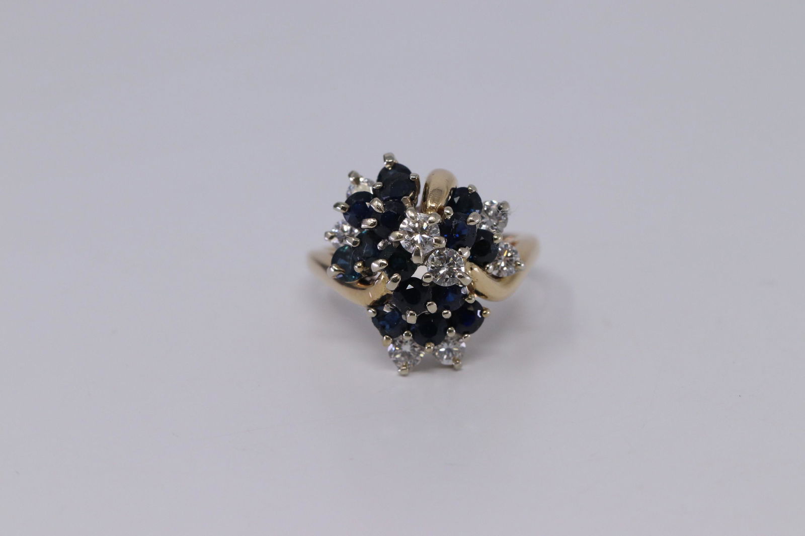 14Kt Diamonds & Sapphire Ring (1 of 4)