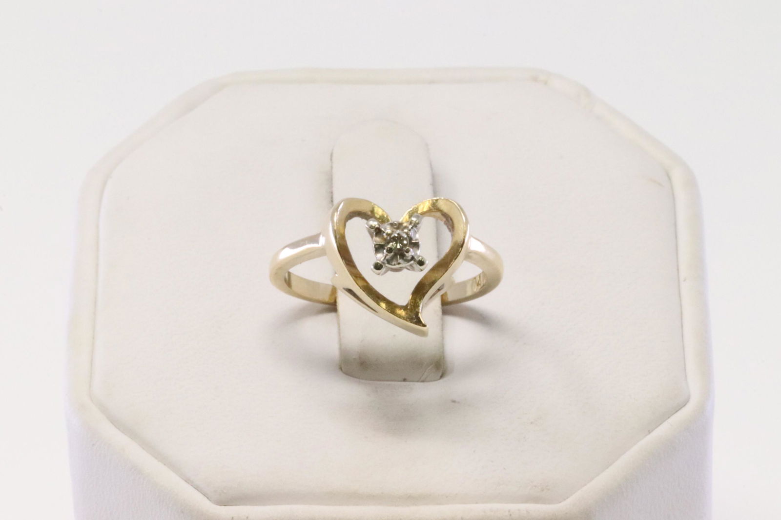 14Kt Ladies Diamond Heart Ring (1 of 4)