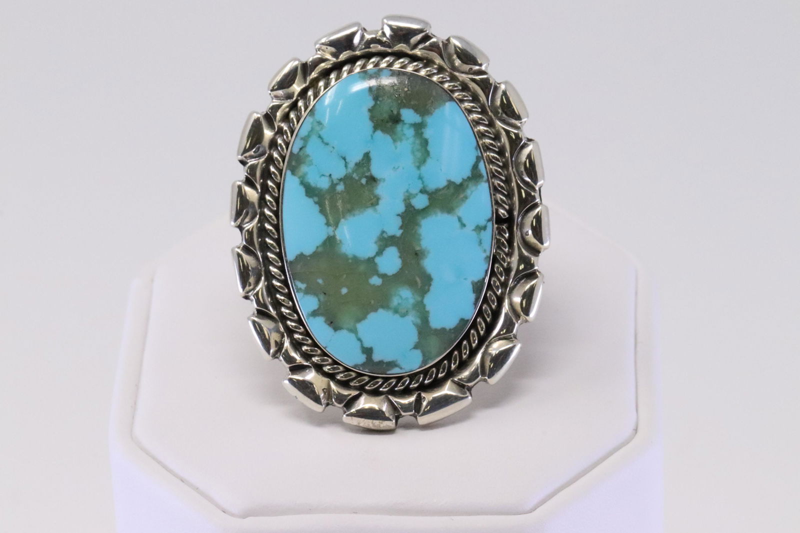 Native America Navajo Handmade Sterling Silver Turquoise Ring By Gilbert Smith. (1 of 4)
