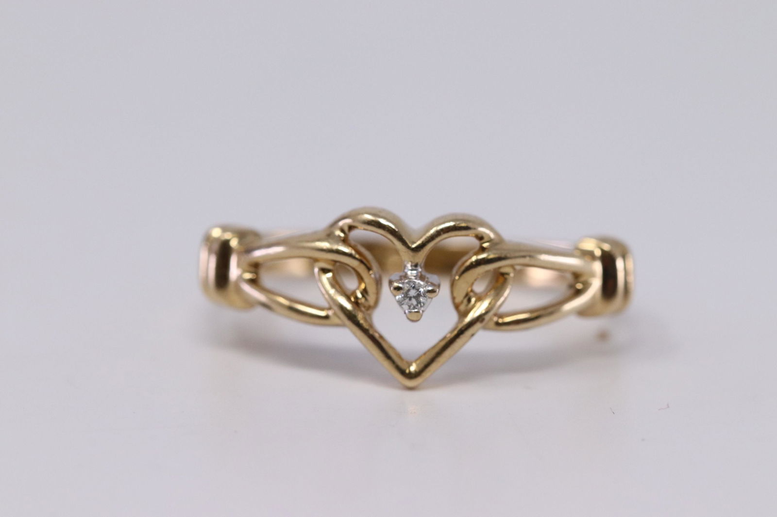 14Kt Ladies Diamond Heart Ring (1 of 2)