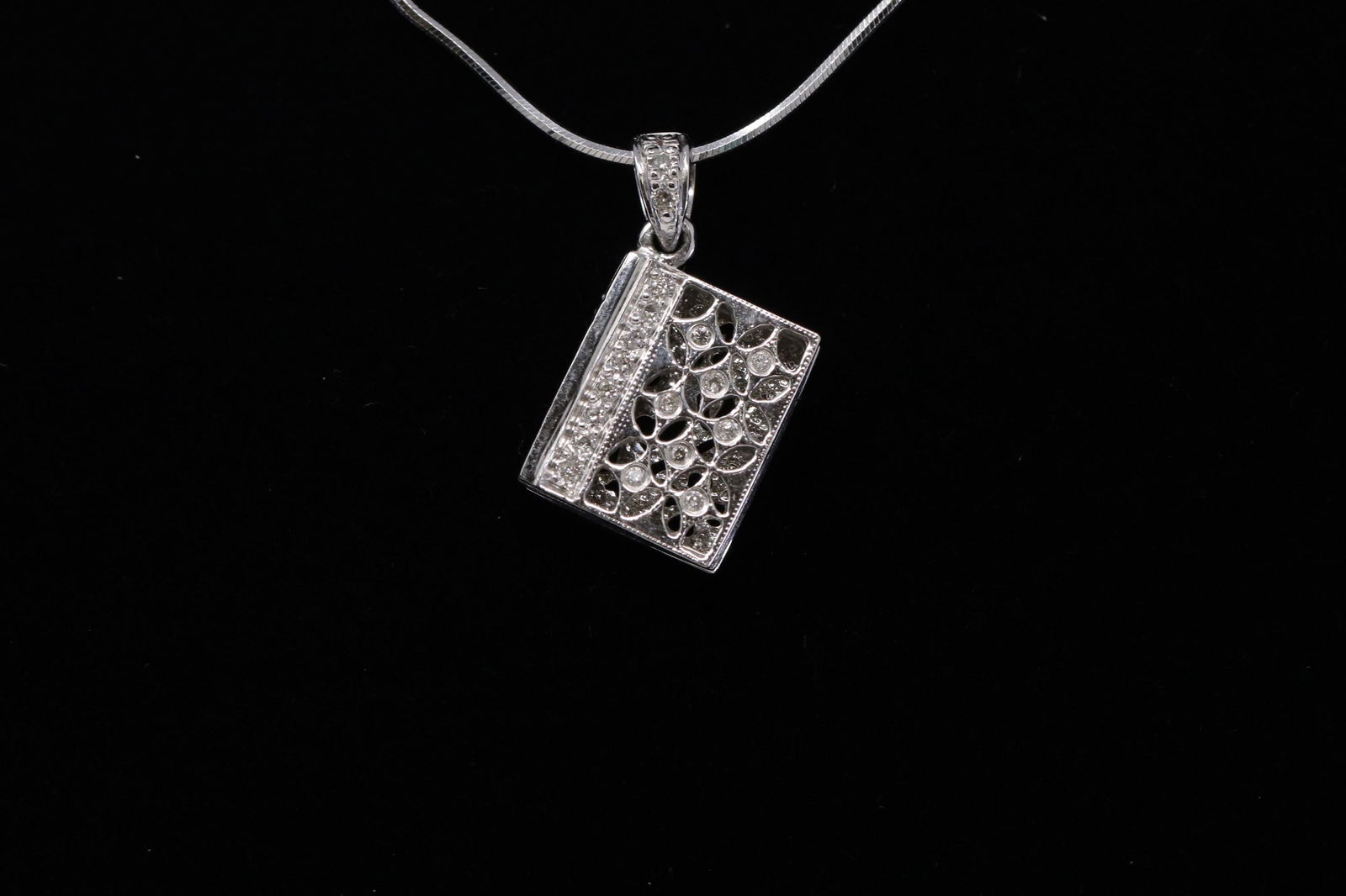 18Kt Diamond Book Pendant (1 of 2)