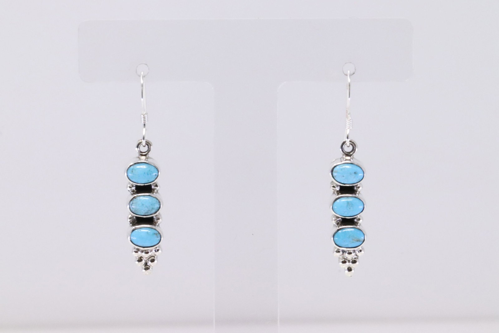 Native America Navajo Handmade Sterling Silver Turquoise Dangling Earring's Gary Shorty.: This is a Native America Navajo Handmade Sterling Silver Turquoise Dangling Earring's Gary Shorty.