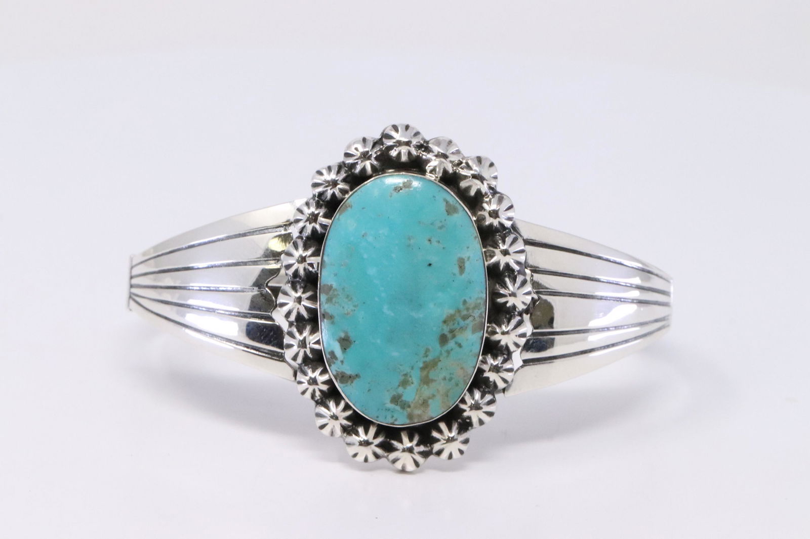 Native American Navajo Handmade Sterling Silver Turquoise Necklace By E. Richards (1 of 5)