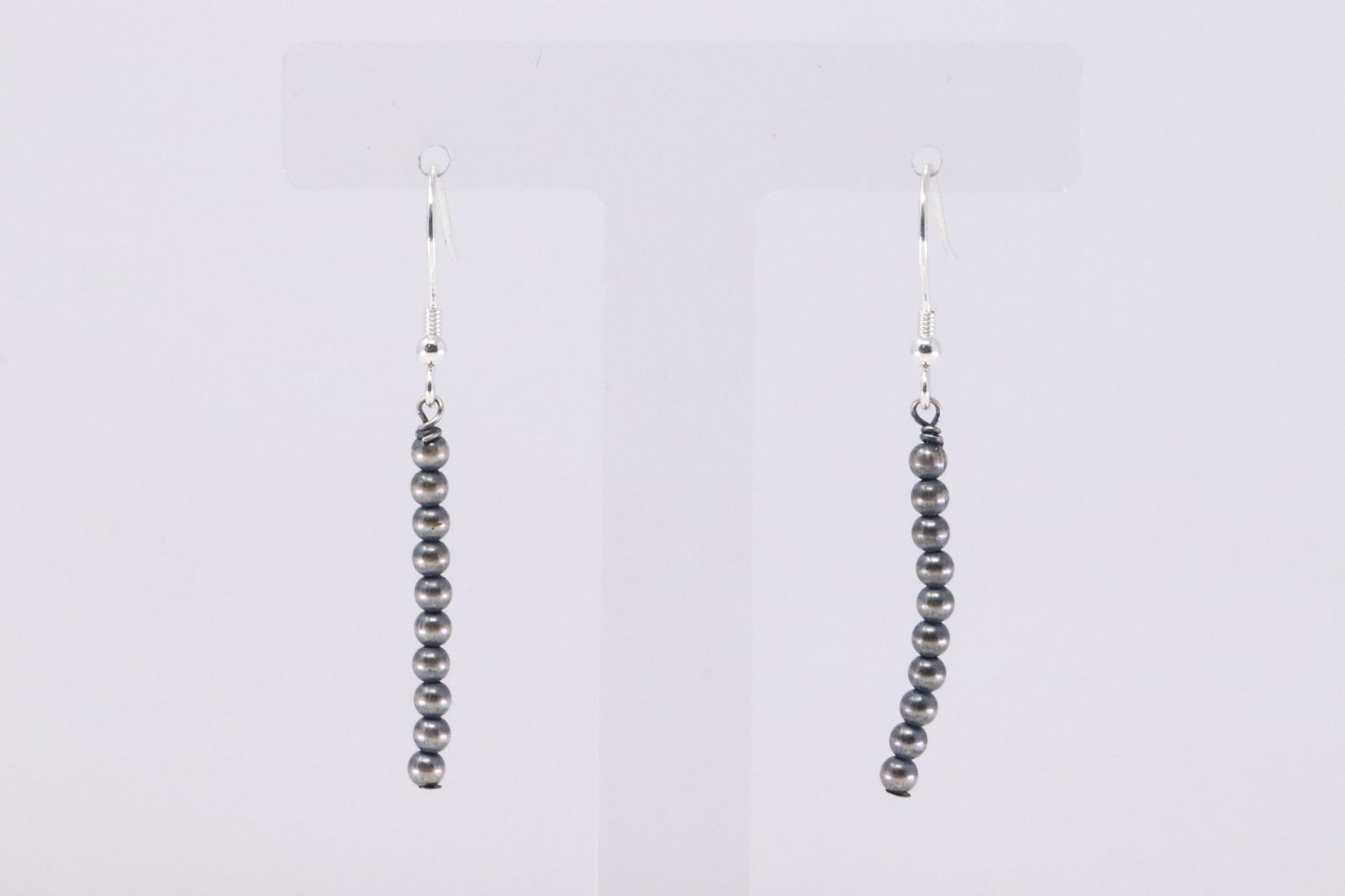 Native America Navajo Handmade Sterling Silver Bead Dangling Earring's. (1 of 4)